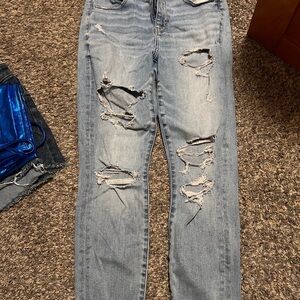 American Eagle Outfitters Light Blue Distressed Skinny Jeans